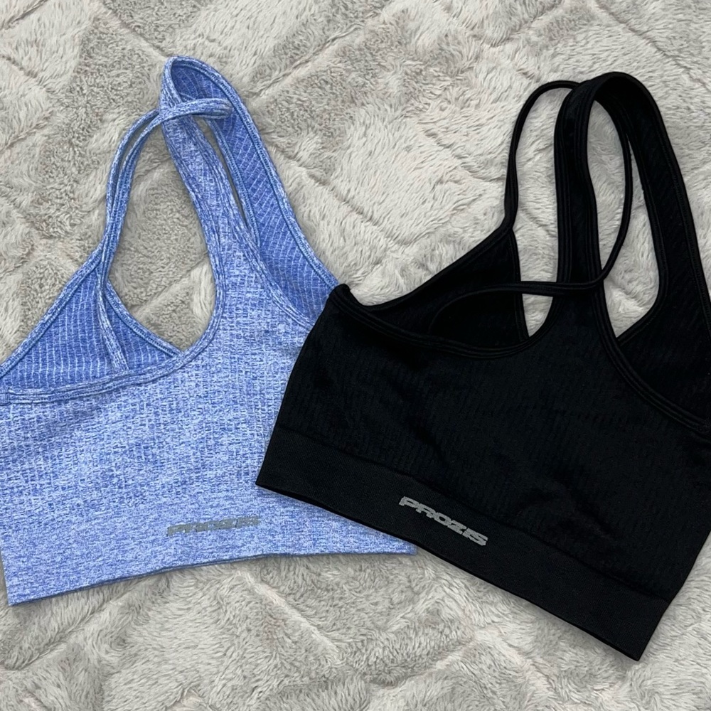 Prozis X-Skin Criss-Cross Sports Bra/Crop Top in Black and Blue